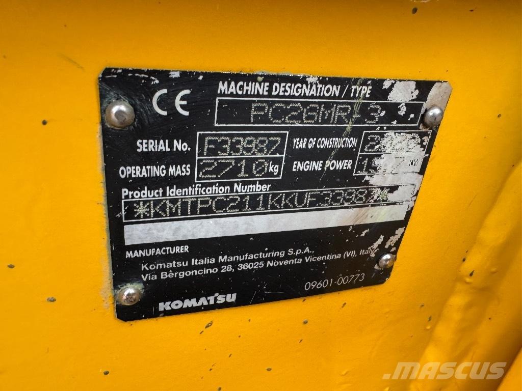 Komatsu PC 26 MR-3 ミニ油圧ショベル 7t以下（ミニユンボ・ミニディガー）