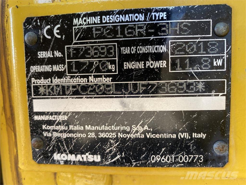 Komatsu PC16R-3HS ホイール式油圧ショベル（パワーショベル・ユンボ・バックホー）