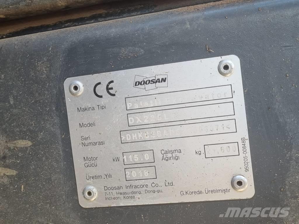 Doosan DX 225 大型油圧ショベル12t以上（パワーショベル・ユンボ）