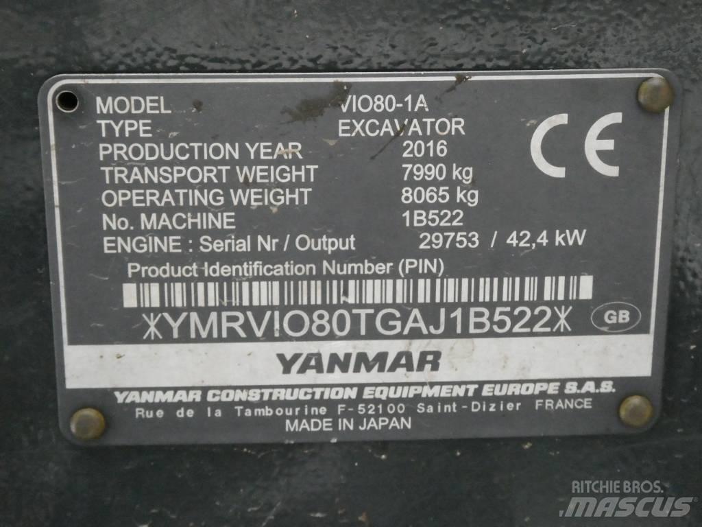 Yanmar Vio 80-1A 中型油圧ショベル 7ｔ-12ｔ（ユンボ・パワーショベル・バックホー）