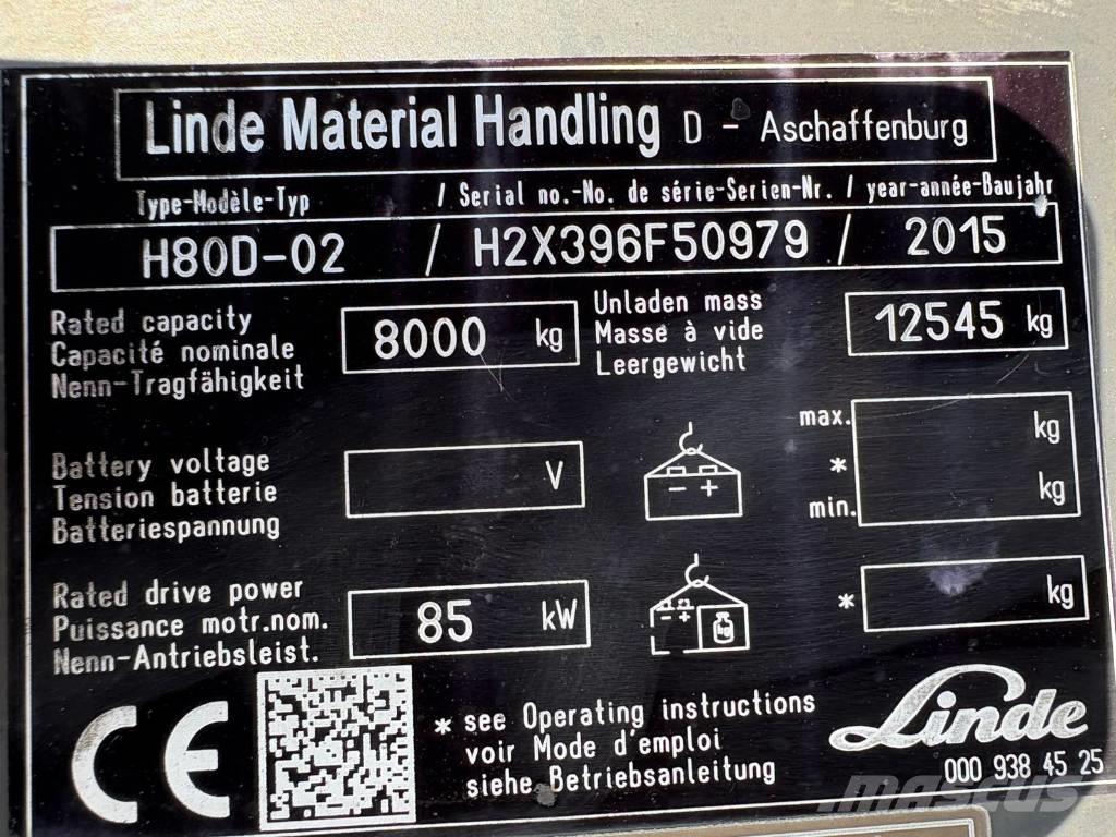 Linde H 80 D ディーゼル・軽油