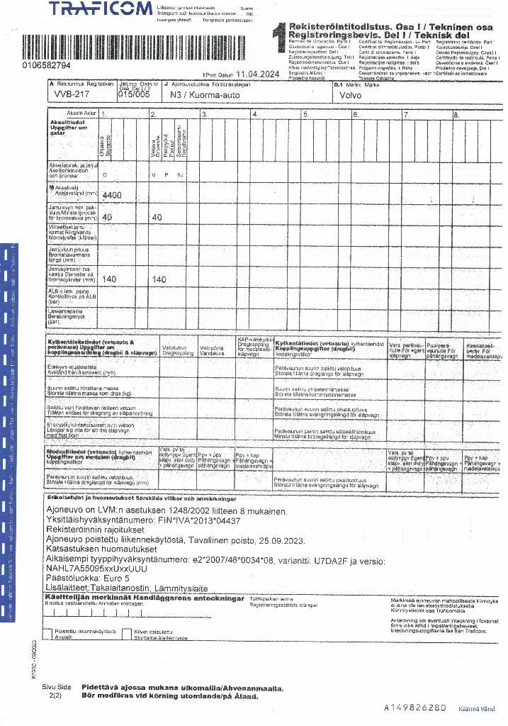 Volvo FL 240 ボックスボディー、ウイング、箱車