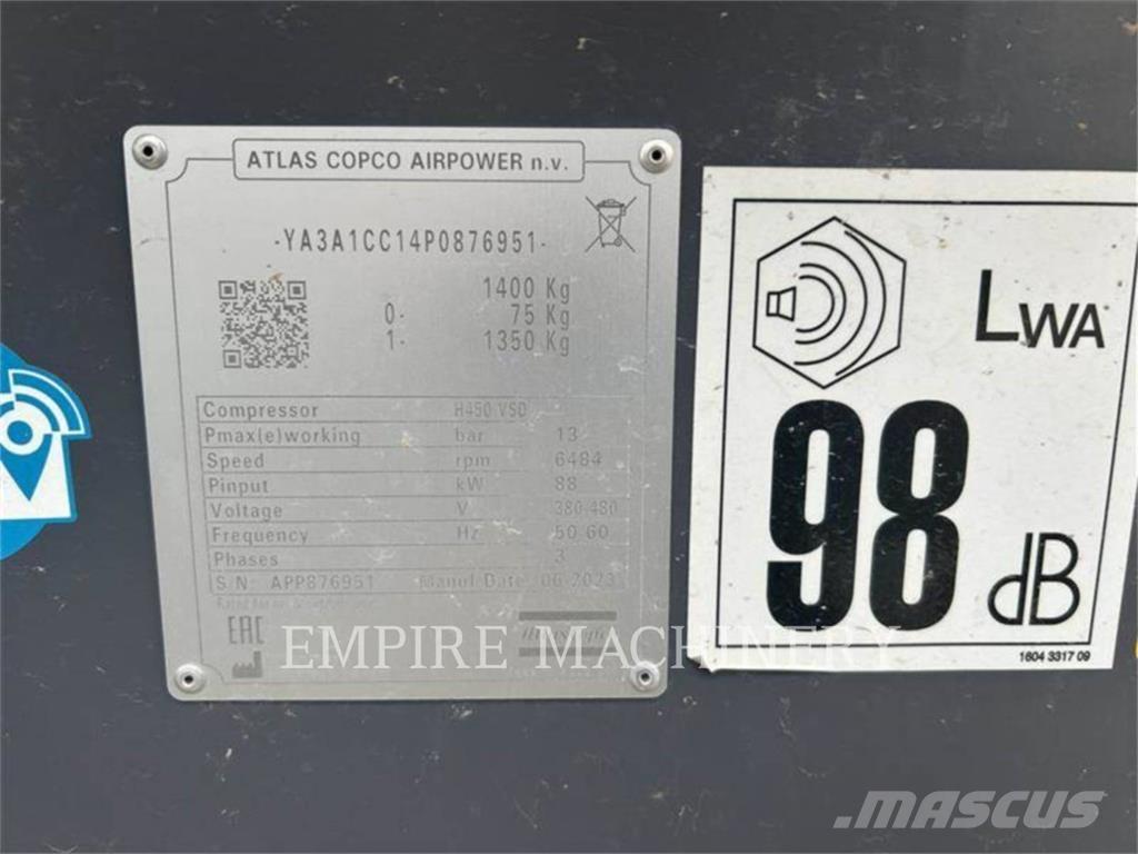 Atlas Copco H450 コンプレッサー