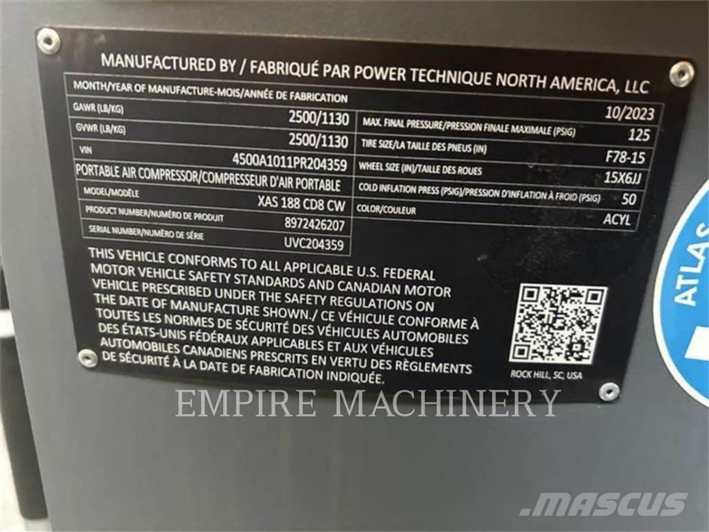 Atlas Copco XAS188CD コンプレッサー