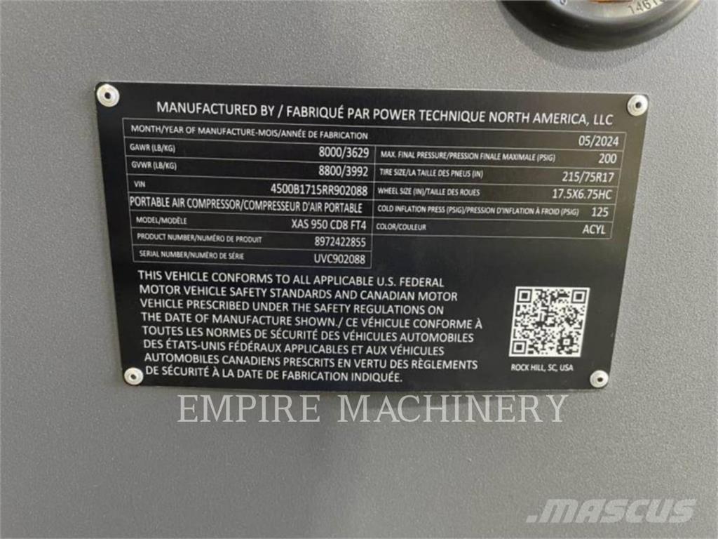 Atlas Copco XAS950CD コンプレッサー