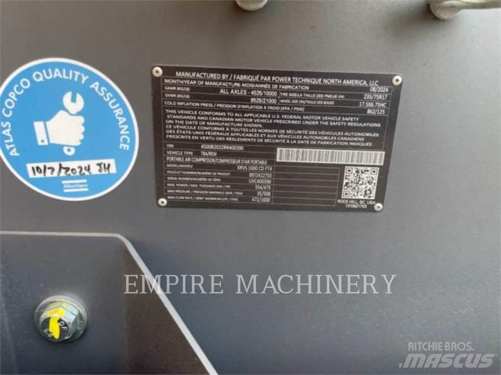 Atlas Copco XRVS1000CD コンプレッサー