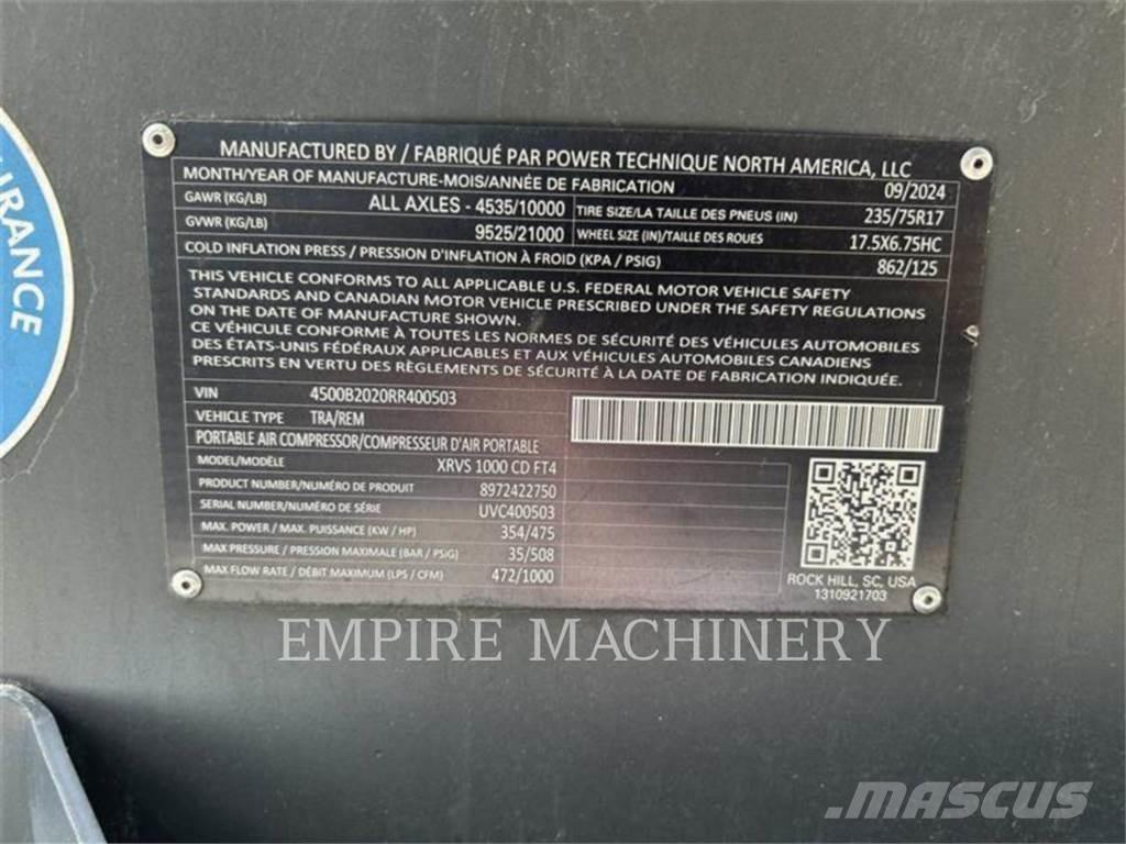 Atlas Copco XRVS1000CD コンプレッサー