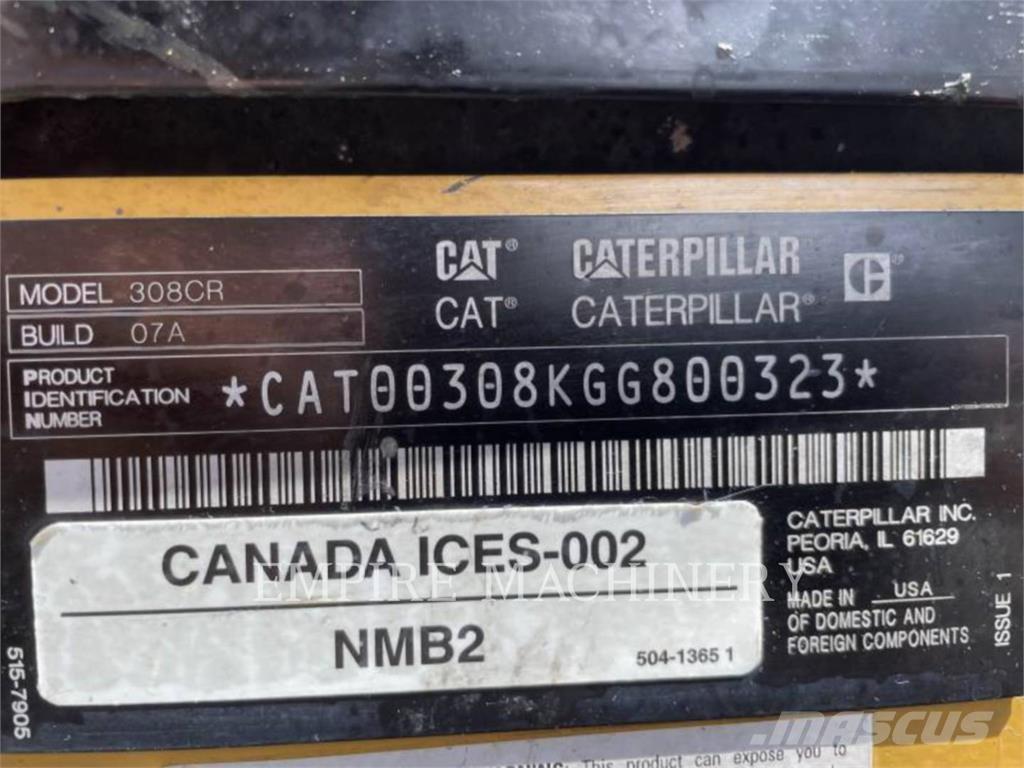 CAT 308-07 大型油圧ショベル12t以上（パワーショベル・ユンボ）