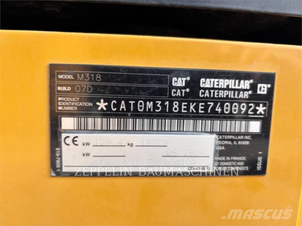 CAT M318-07A ホイール式油圧ショベル（パワーショベル・ユンボ・バックホー）