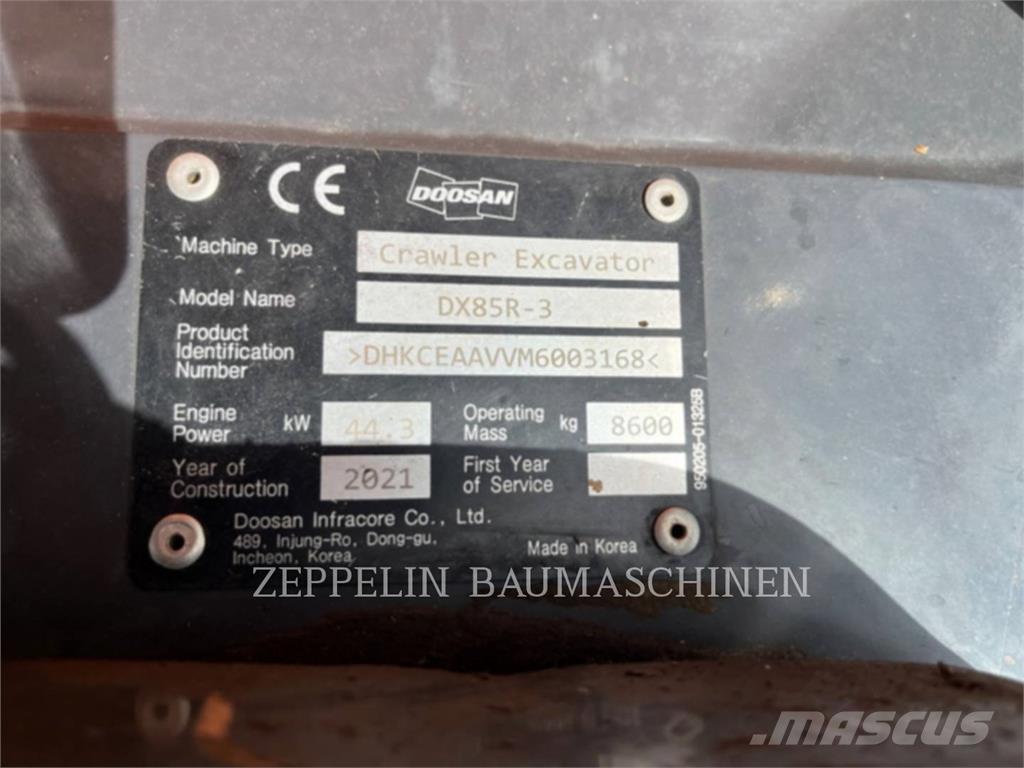 Doosan DX85R-3 大型油圧ショベル12t以上（パワーショベル・ユンボ）