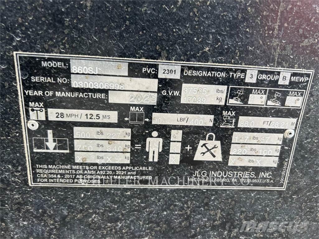 JLG 860SJ SP ブームリフト　屈伸型