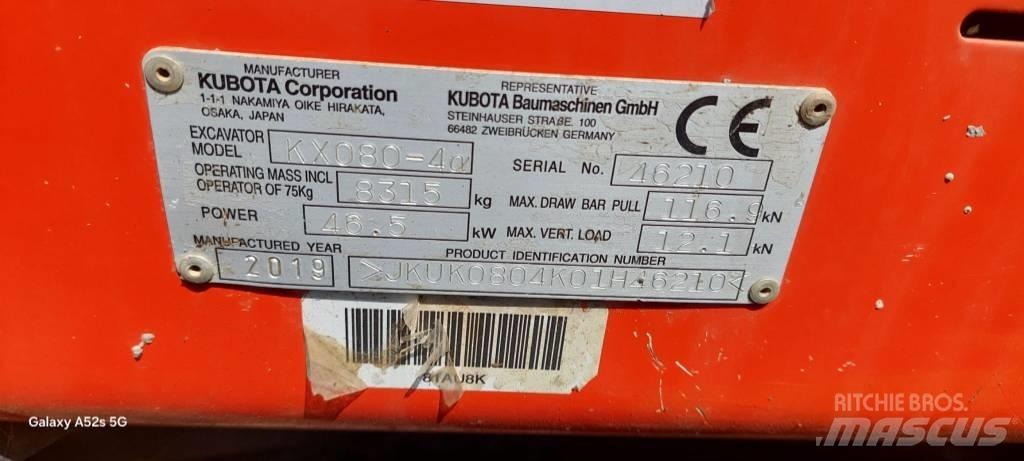 Kubota KX 080-4 中型油圧ショベル 7ｔ-12ｔ（ユンボ・パワーショベル・バックホー）