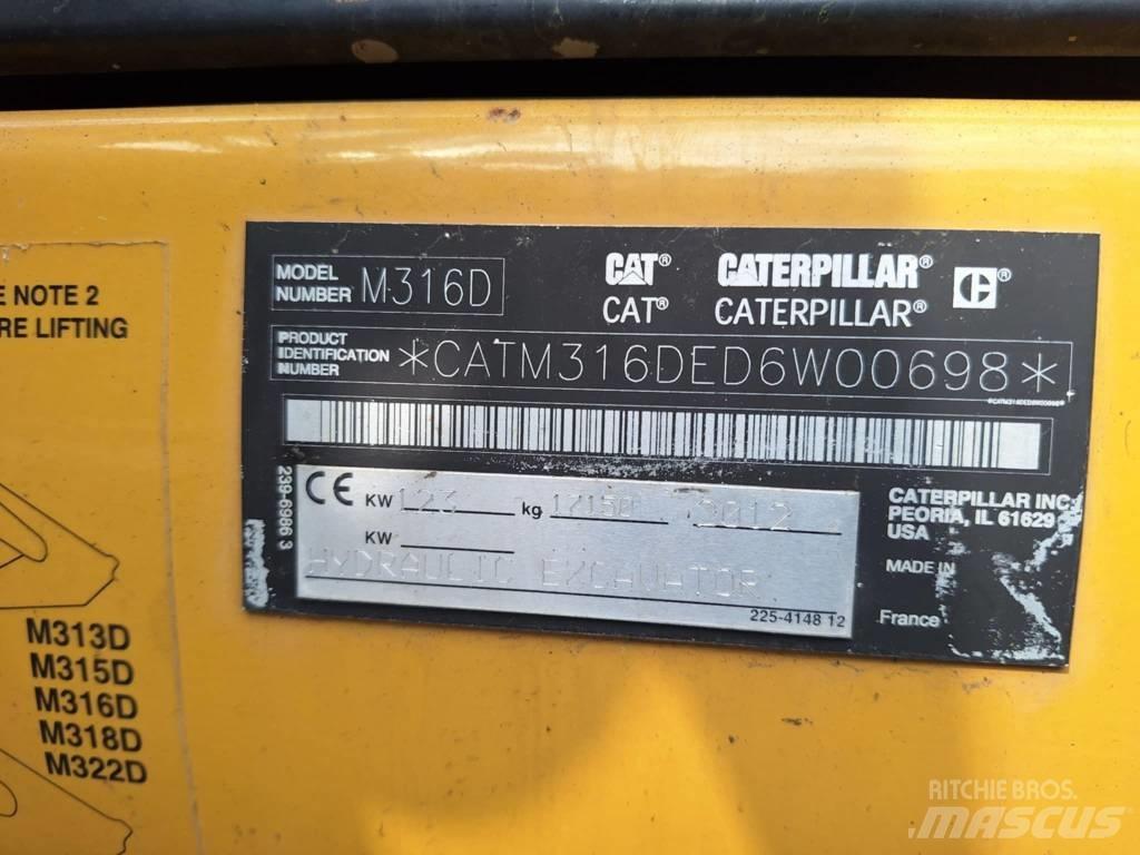 CAT M 316 D ホイール式油圧ショベル（パワーショベル・ユンボ・バックホー）
