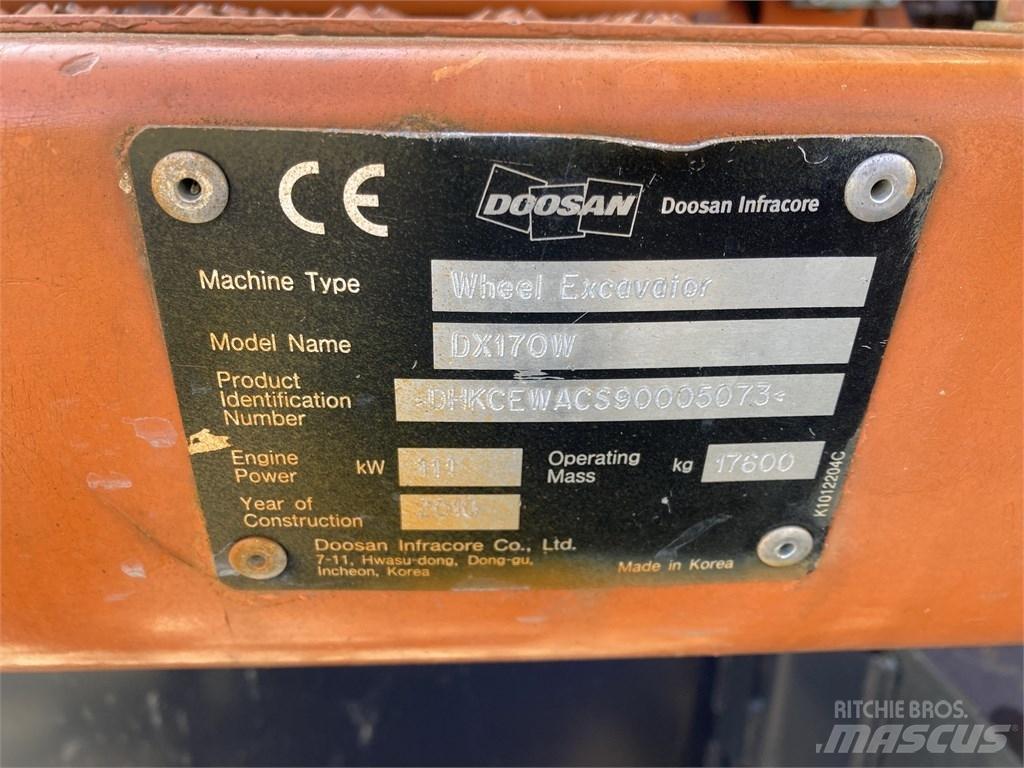 Doosan DX 170 W ホイール式油圧ショベル（パワーショベル・ユンボ・バックホー）