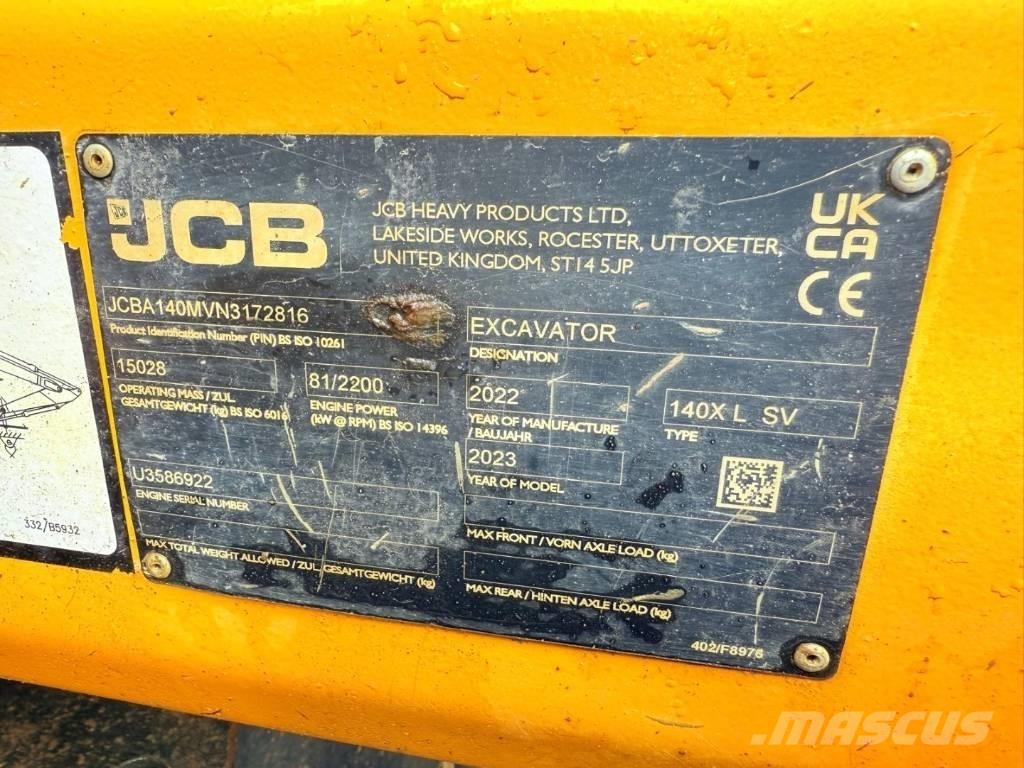 JCB 140 X 大型油圧ショベル12t以上（パワーショベル・ユンボ）