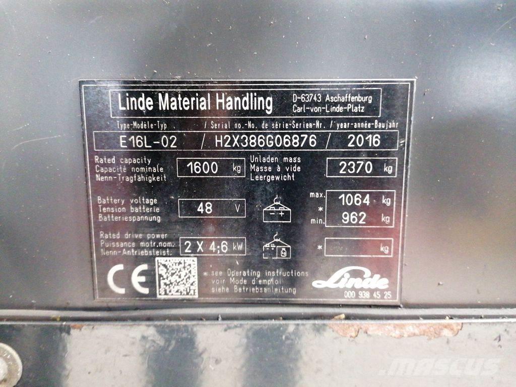 Linde E16L-02 バッテリーフォークリフト