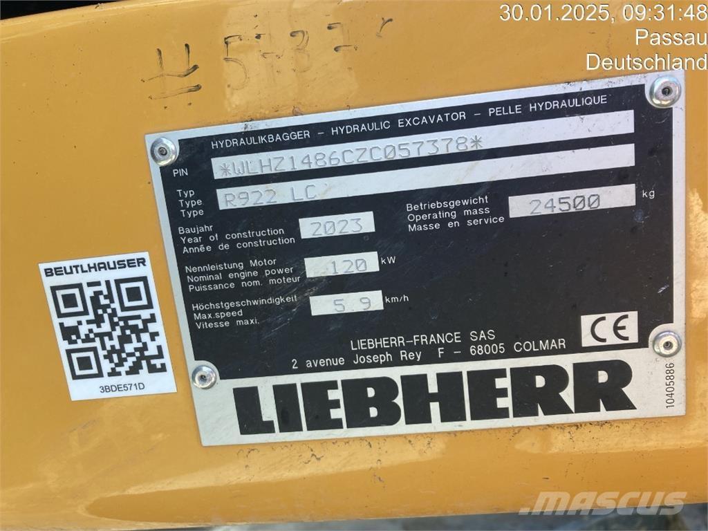 Liebherr R922 大型油圧ショベル12t以上（パワーショベル・ユンボ）