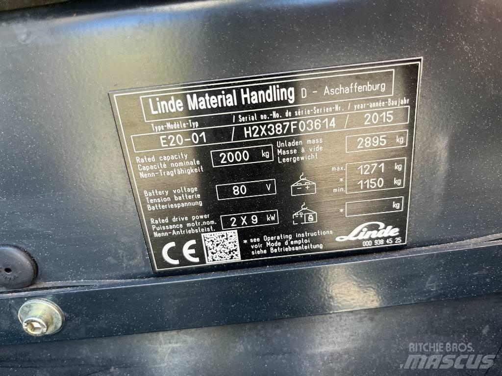 Linde E20-01 バッテリーフォークリフト