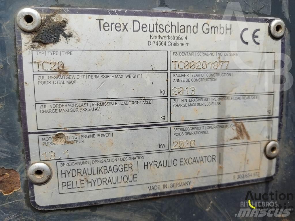 Terex TC 20 ミニ油圧ショベル 7t以下（ミニユンボ・ミニディガー）