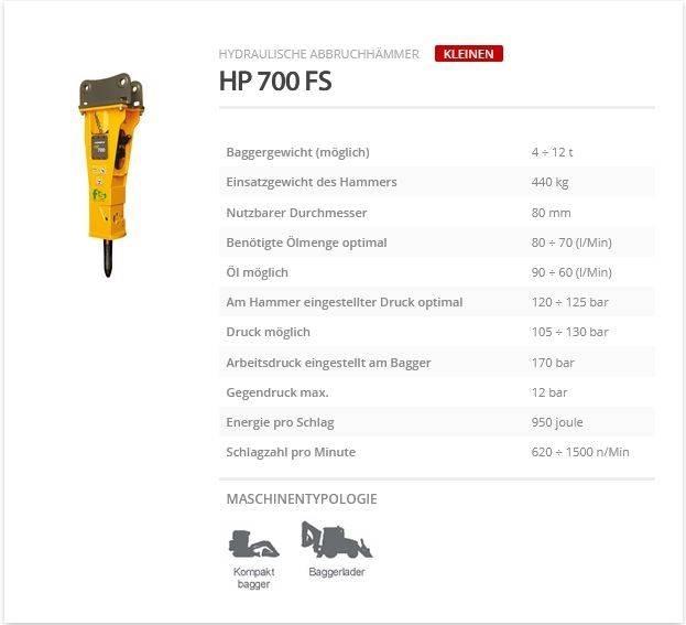 Indeco HP 700 FS ハンマー／ブレーカ