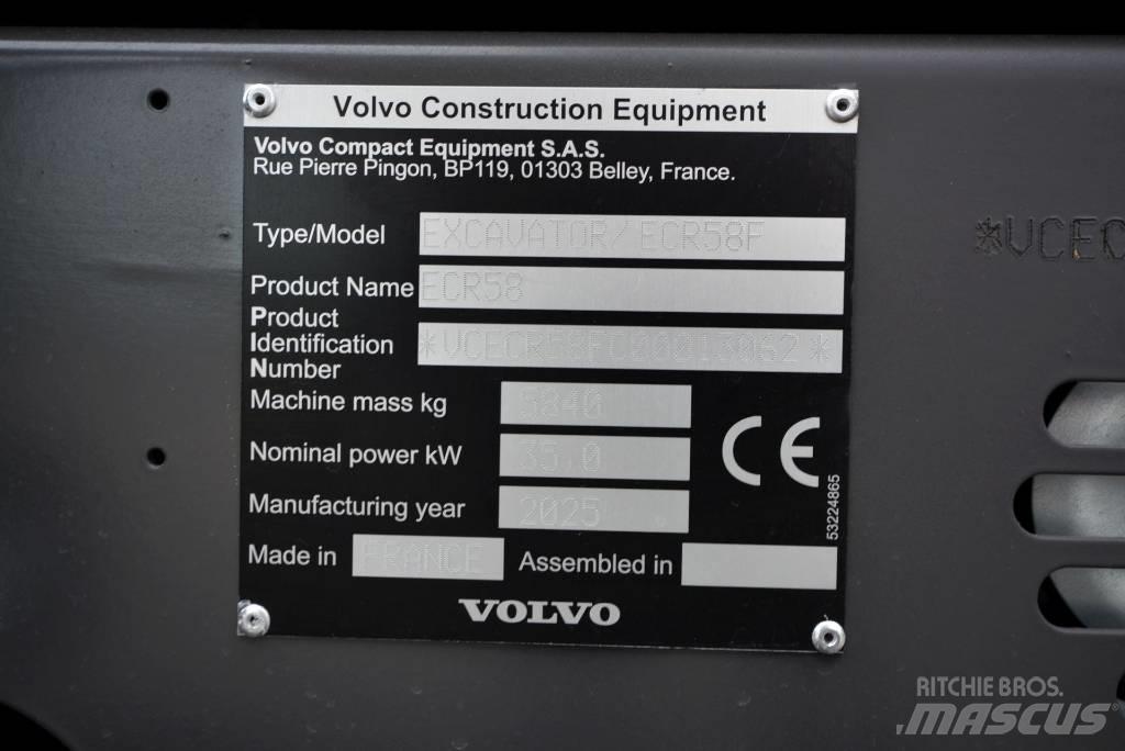 Volvo ECR 58 F ミニ油圧ショベル 7t以下（ミニユンボ・ミニディガー）