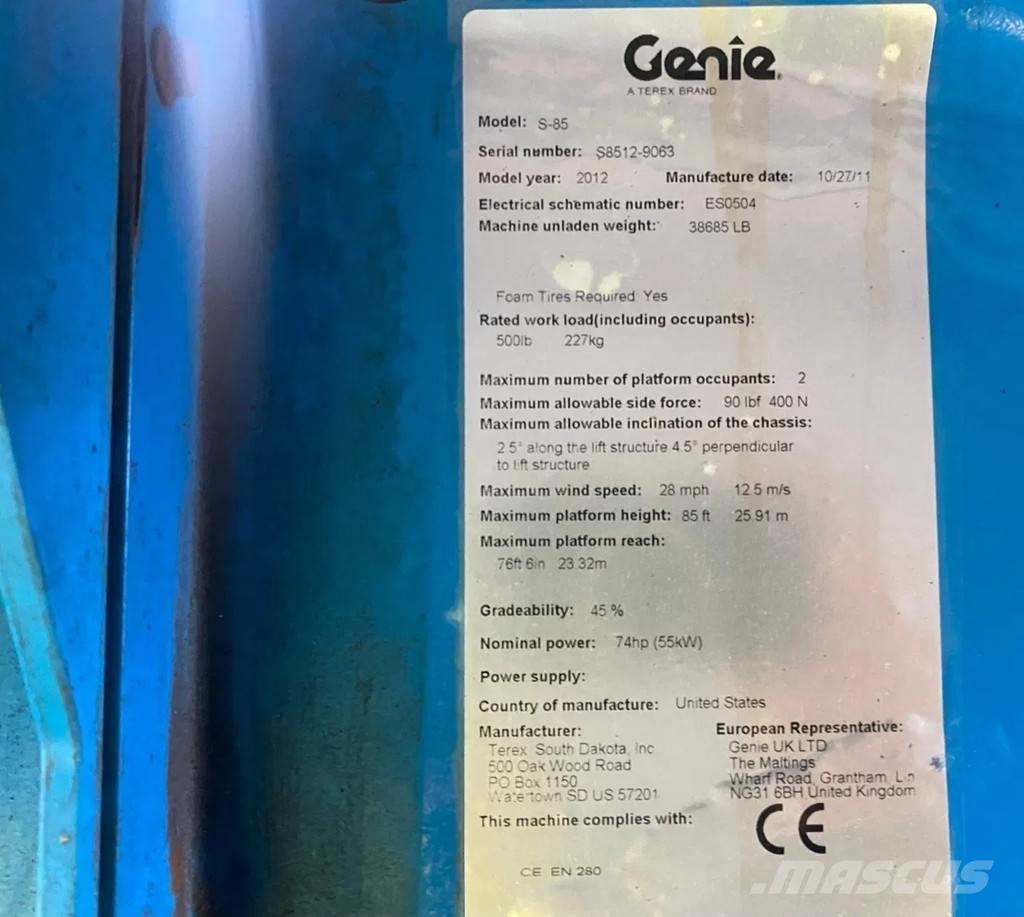Genie S-85 ブームリフト　直伸型