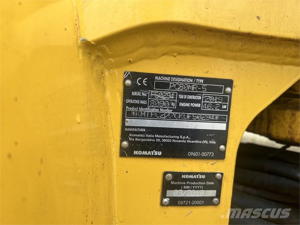 Komatsu PC 80 MR 中型油圧ショベル 7ｔ-12ｔ（ユンボ・パワーショベル・バックホー）