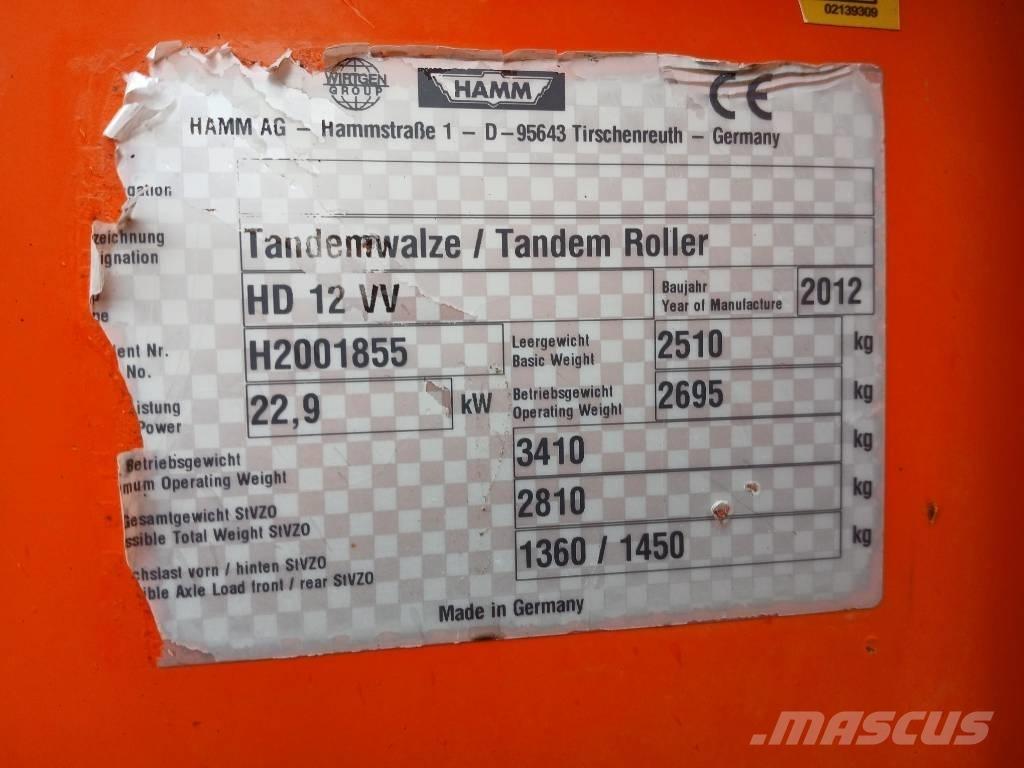 Hamm HD12 VV, Vält タンデムローラ