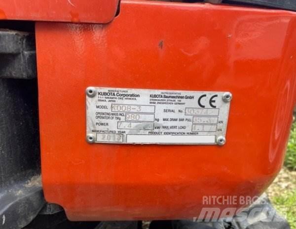 Kubota K008-3 ミニ油圧ショベル 7t以下（ミニユンボ・ミニディガー）