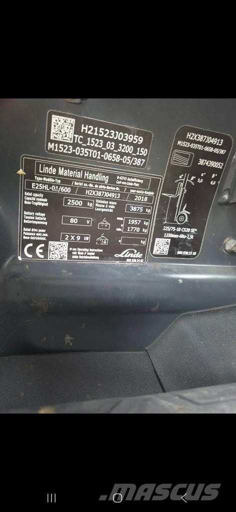 Linde h 25 バッテリーフォークリフト