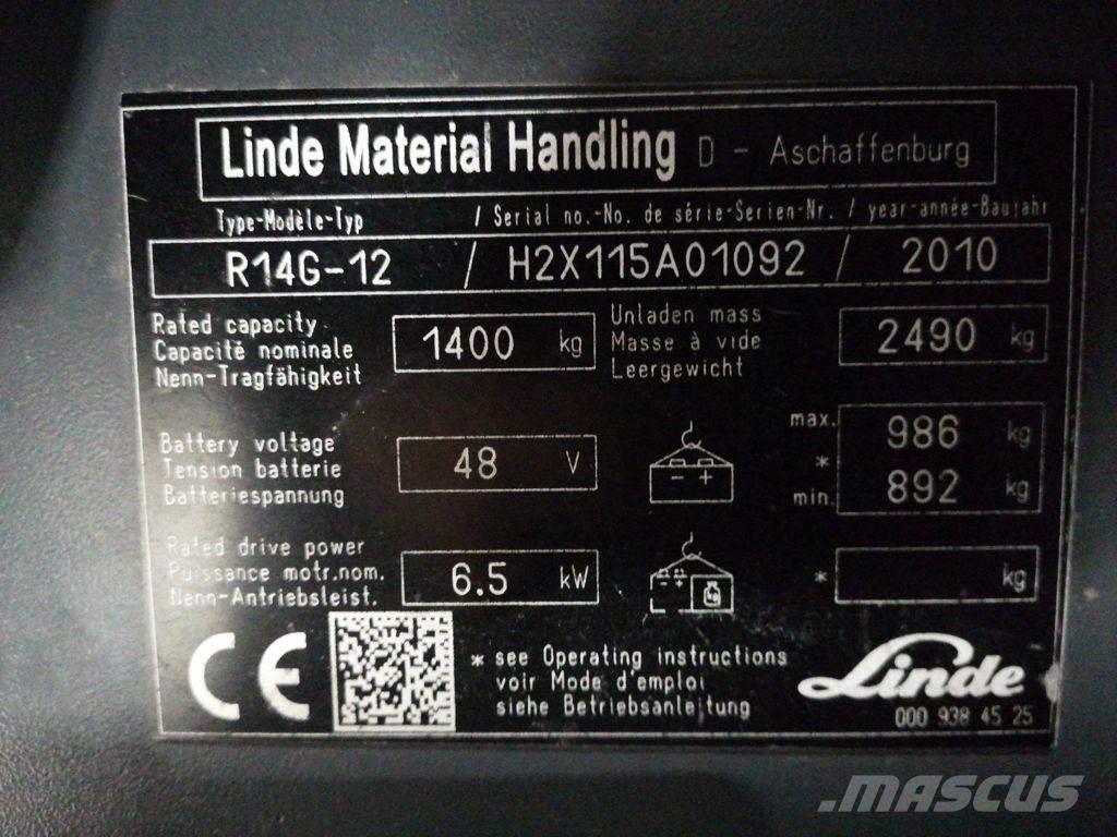 Linde R14G-12 リーチフォークリフト