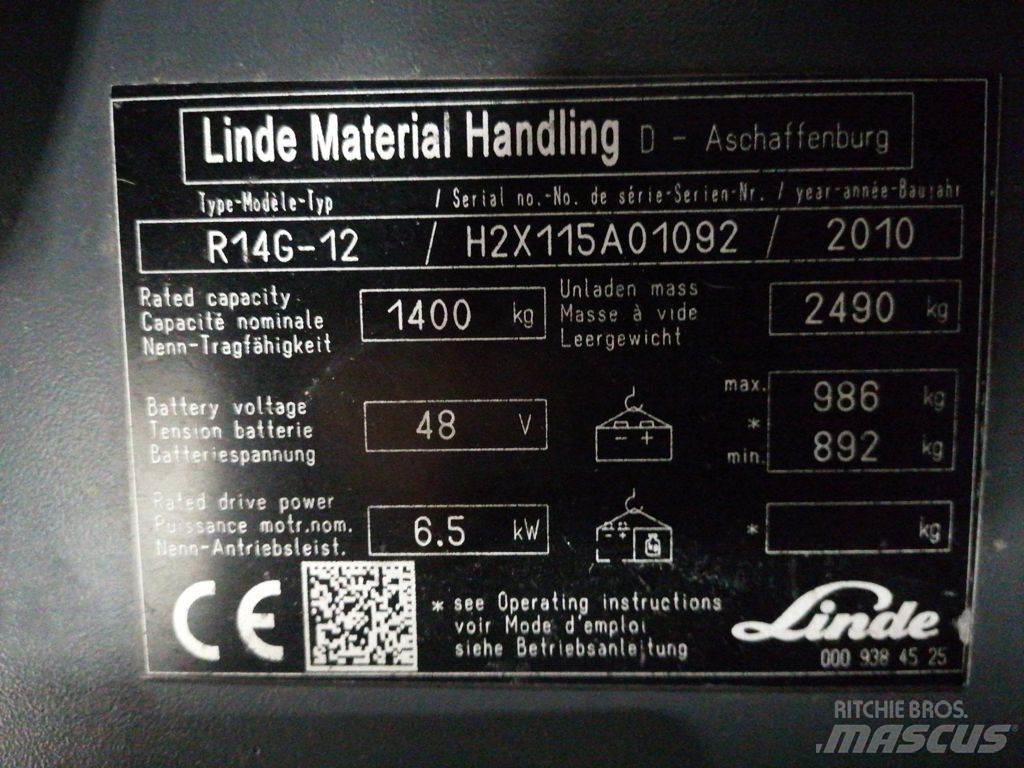 Linde R14G-12 リーチフォークリフト
