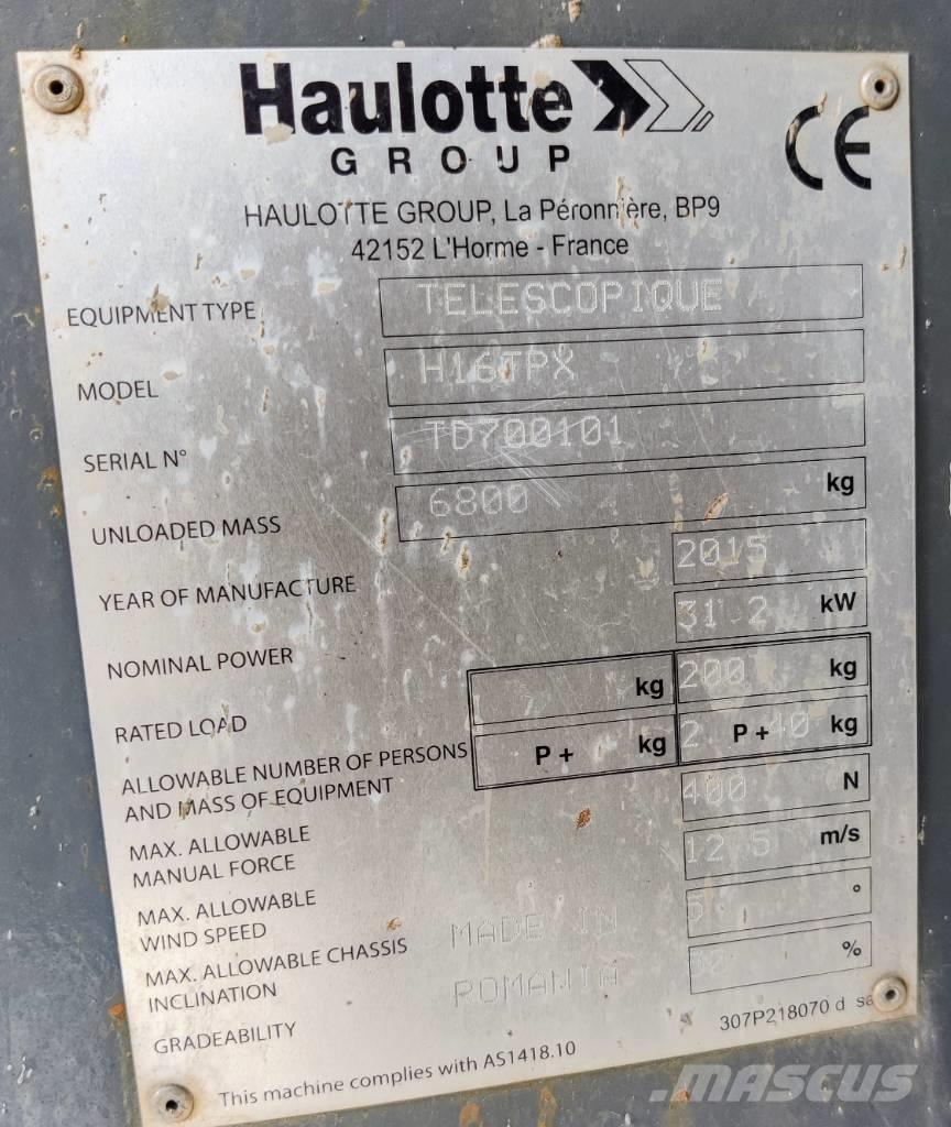 Haulotte H 16 TPX ブームリフト　直伸型