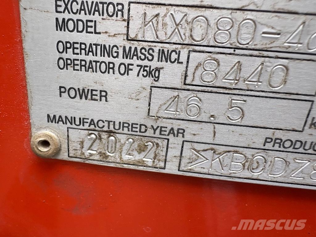 Kubota KX 080 中型油圧ショベル 7ｔ-12ｔ（ユンボ・パワーショベル・バックホー）