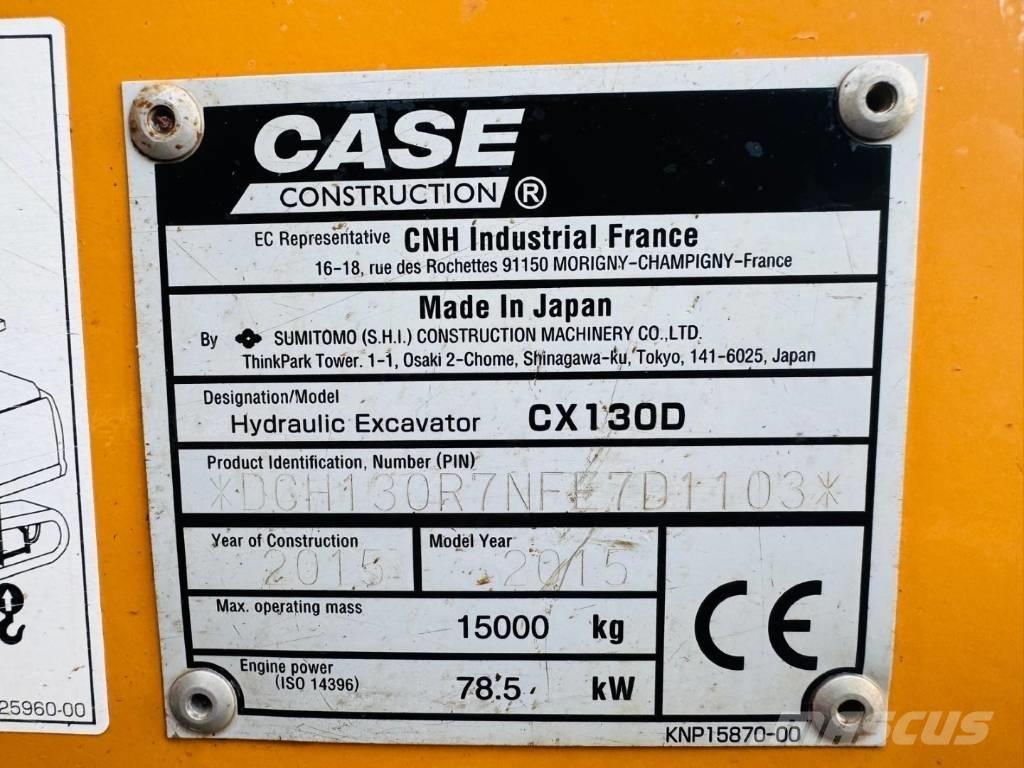 CASE CX 130 D 大型油圧ショベル12t以上（パワーショベル・ユンボ）