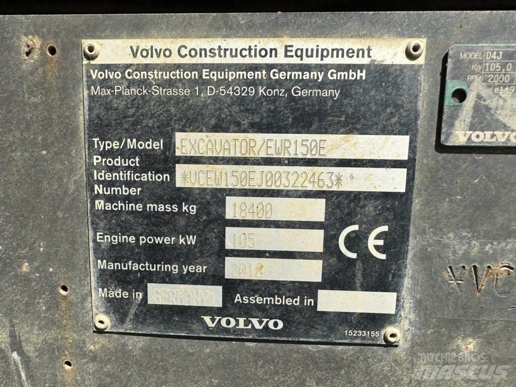 Volvo EWR150E ホイール式油圧ショベル（パワーショベル・ユンボ・バックホー）
