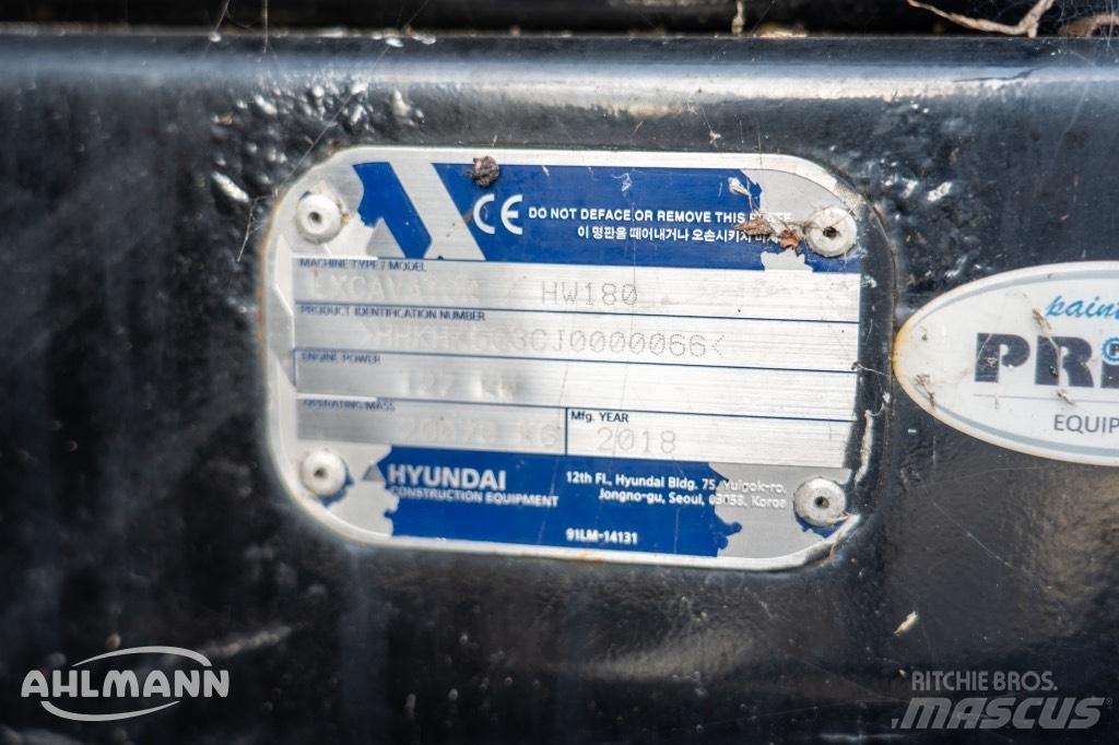 Hyundai HW 180 ホイール式油圧ショベル（パワーショベル・ユンボ・バックホー）