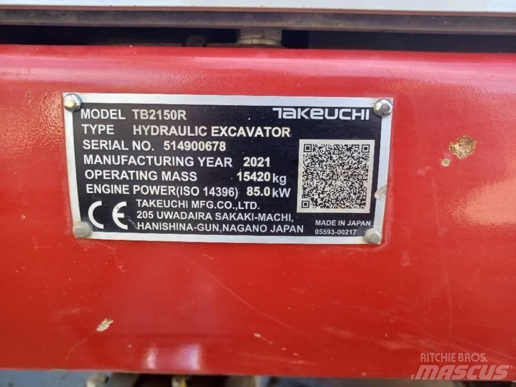 Takeuchi TB 2150 R 大型油圧ショベル12t以上（パワーショベル・ユンボ）