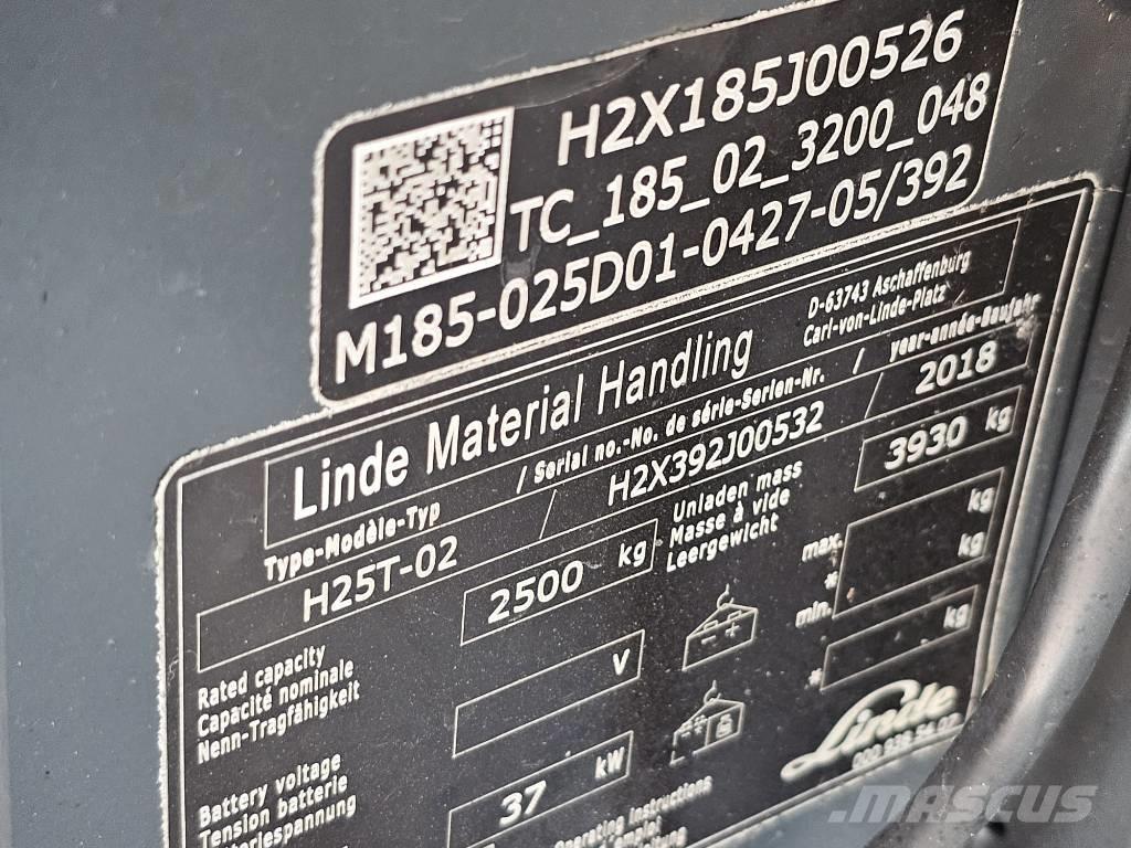 Linde H25T-02 LPGフォークリフト