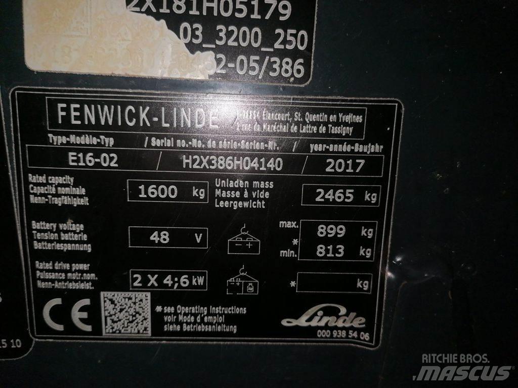Linde E16-02 バッテリーフォークリフト