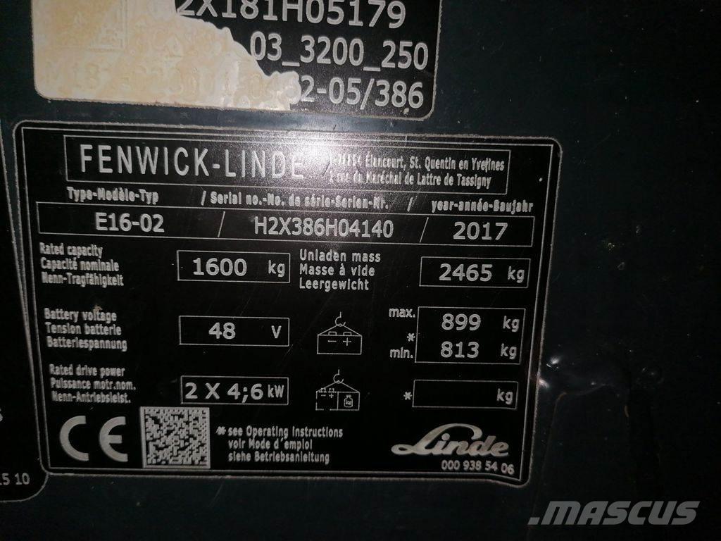 Linde E16-02 バッテリーフォークリフト