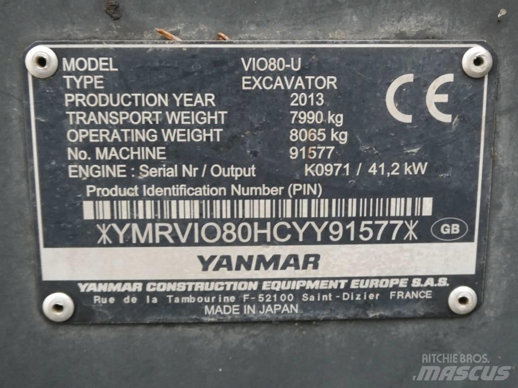 Yanmar Vio 80 U 中型油圧ショベル 7ｔ-12ｔ（ユンボ・パワーショベル・バックホー）