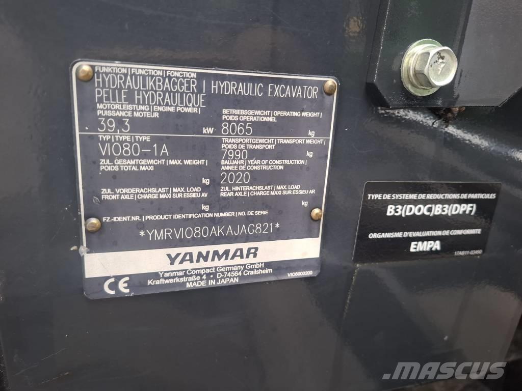 Yanmar Vio 80-1A 中型油圧ショベル 7ｔ-12ｔ（ユンボ・パワーショベル・バックホー）