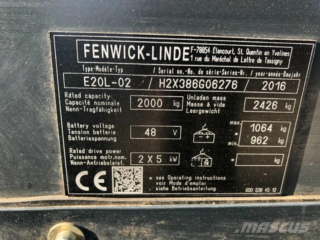 Linde E 20 L-02 バッテリーフォークリフト
