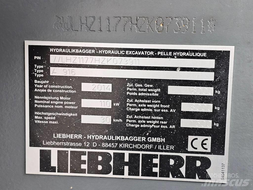 Liebherr A 916 ホイール式油圧ショベル（パワーショベル・ユンボ・バックホー）