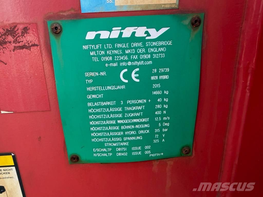 Niftylift HR 28 ブームリフト　屈伸型