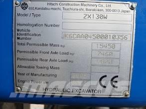 Hitachi ZX 130 W ホイール式油圧ショベル（パワーショベル・ユンボ・バックホー）