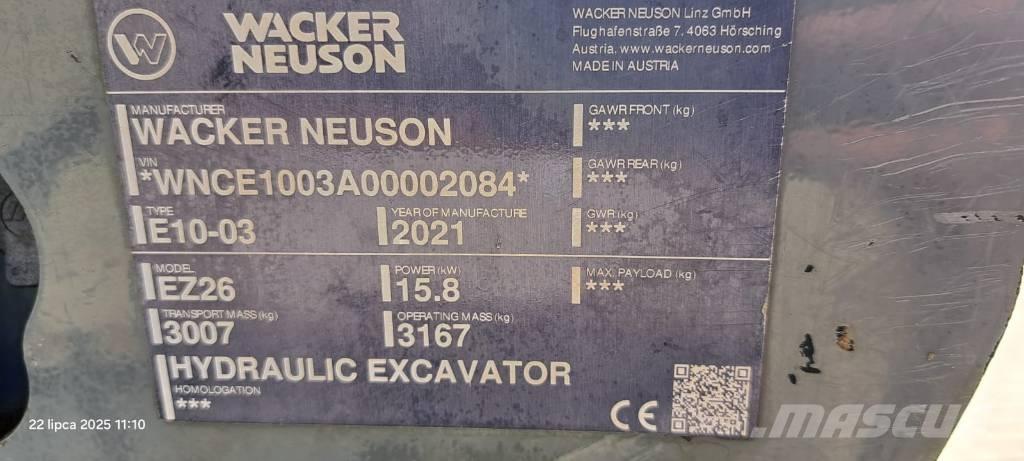 Wacker Neuson EZ 26 大型油圧ショベル12t以上（パワーショベル・ユンボ）