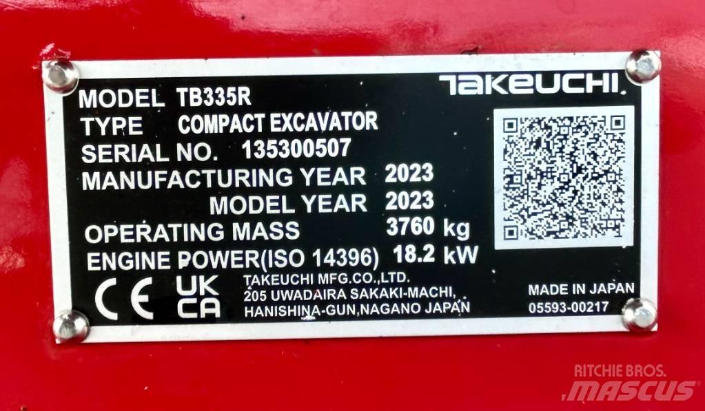 Takeuchi TB 335R V3 ミニ油圧ショベル 7t以下（ミニユンボ・ミニディガー）