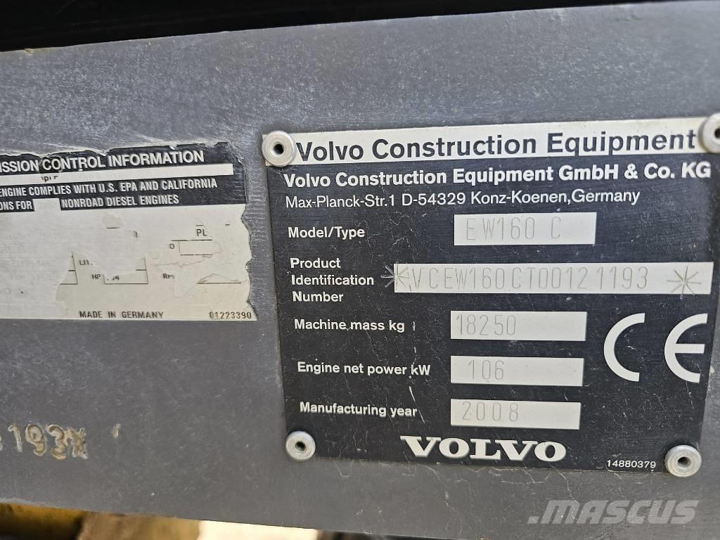 Volvo EW 160 C ホイール式油圧ショベル（パワーショベル・ユンボ・バックホー）